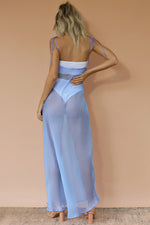 OLIVIA GOWN - FROSTED BLUE SHEER SILK