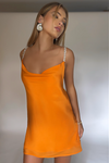 AMELIA MINI DRESS - TANGERINE DREAM SILK