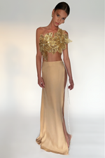 ARABELLA TWO PIECE GOWN - CHAMPAGNE SILK