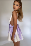 BRIANNA MINI DRESS - PEARL SILK & LAVENDER BOWS