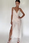 GAIA GOWN - EMBELLISHED PEARL TULLE & SHEER PEARL SILK