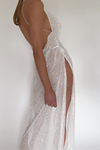 GAIA GOWN - EMBELLISHED PEARL TULLE & SHEER PEARL SILK