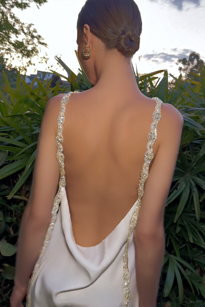 MARISSA MINI DRESS - PEARL SILK