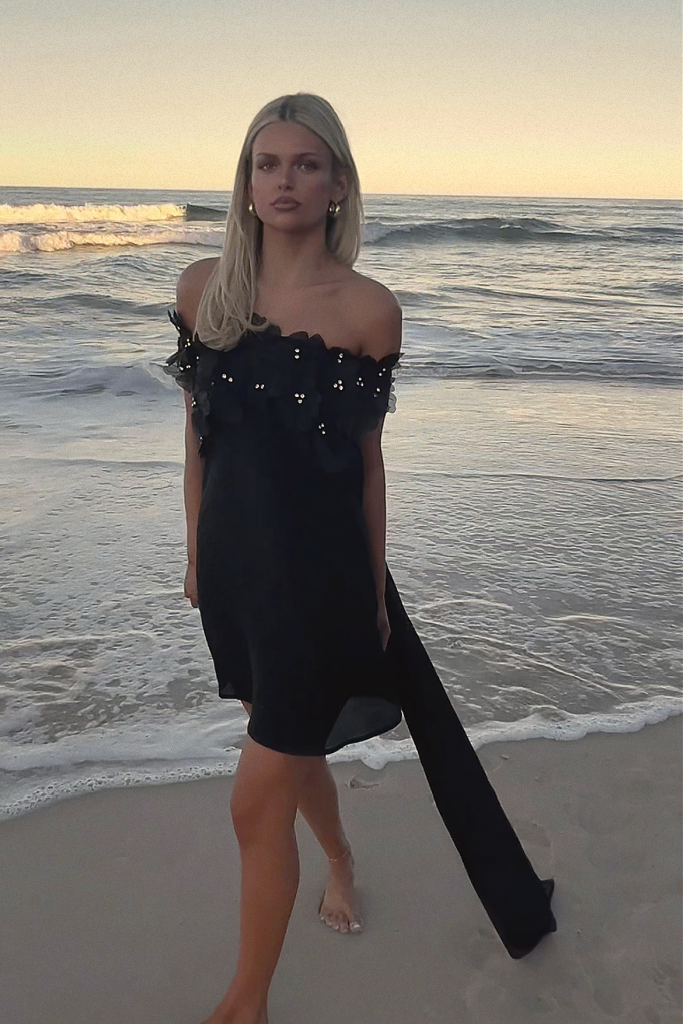 OLYMPIA MINI DRESS - NIGHT NYMPH SILK