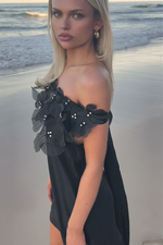 OLYMPIA MINI DRESS - NIGHT NYMPH SILK