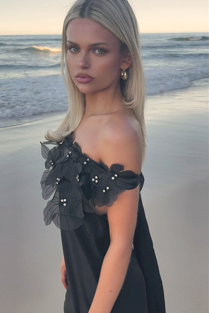 OLYMPIA MINI DRESS - NIGHT NYMPH SILK