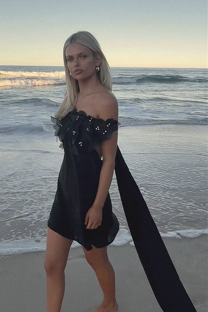 OLYMPIA MINI DRESS - NIGHT NYMPH SILK