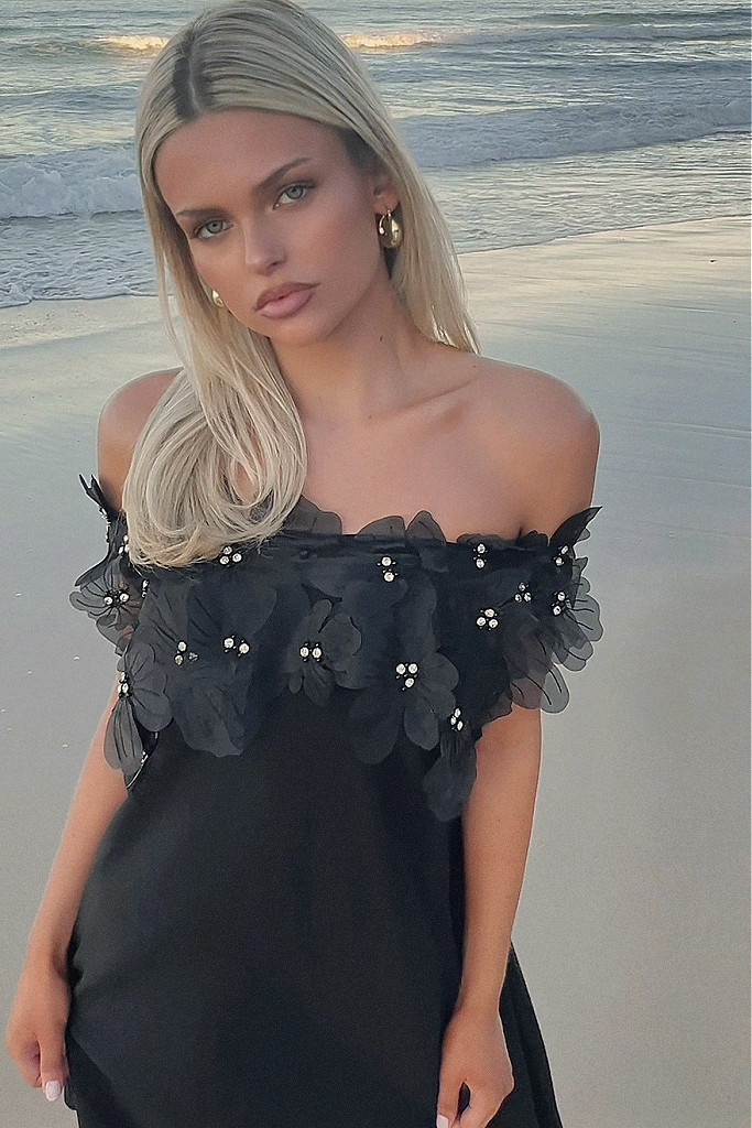 OLYMPIA MINI DRESS - NIGHT NYMPH SILK