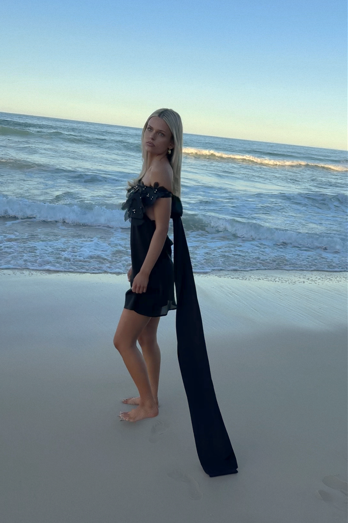 OLYMPIA MINI DRESS - NIGHT NYMPH SILK
