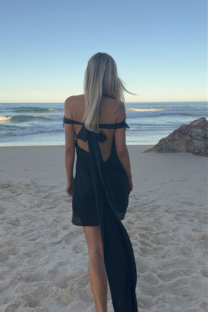 OLYMPIA MINI DRESS - NIGHT NYMPH SILK