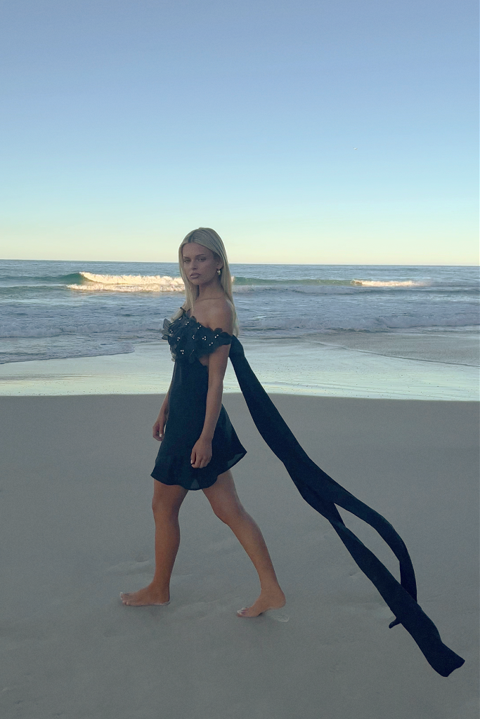 OLYMPIA MINI DRESS - NIGHT NYMPH SILK