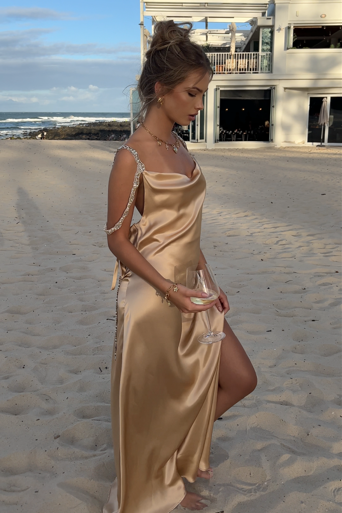 PRINCESS GOWN - CHAMPAGNE SILK