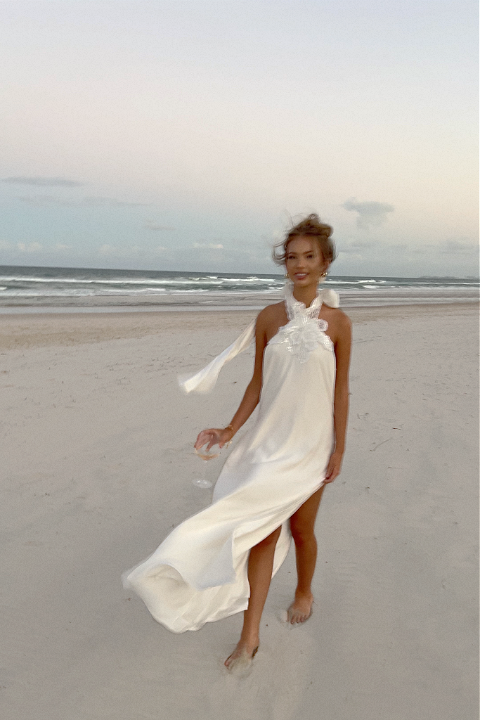 SIENNA GOWN - PEARL SILK