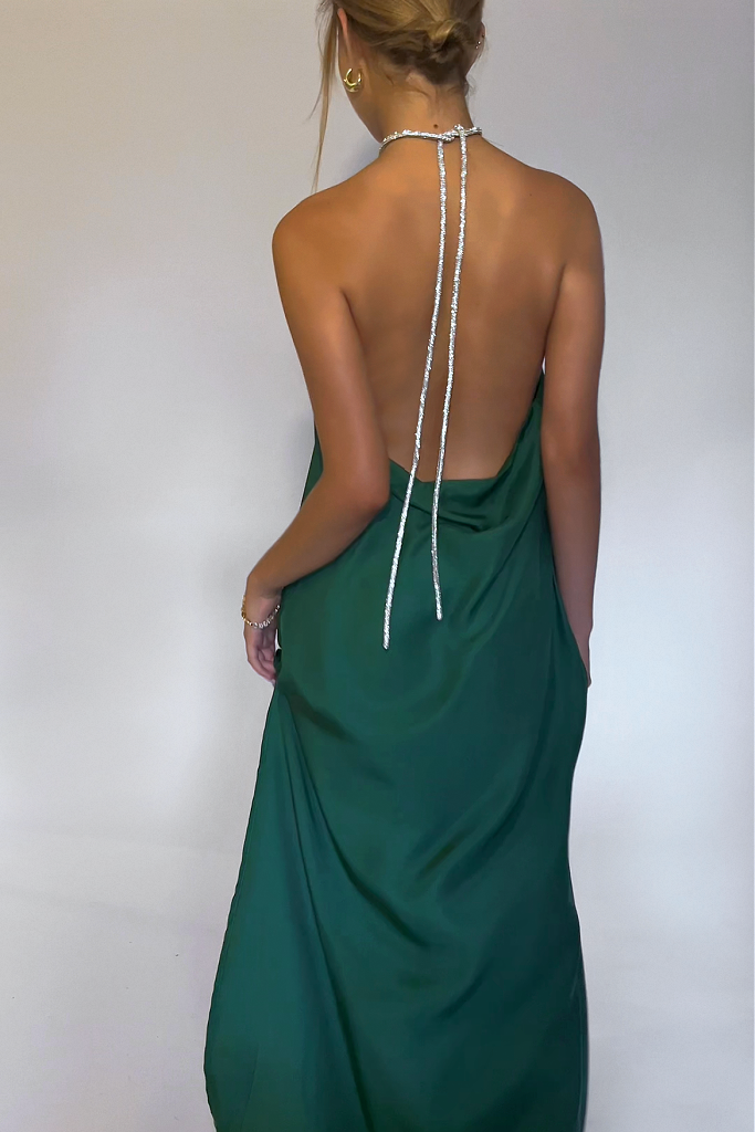 SKYLAR GOWN - EMERALD SILK