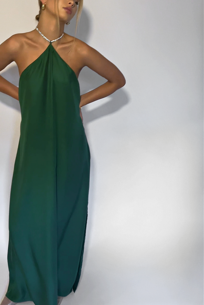 SKYLAR GOWN - EMERALD SILK