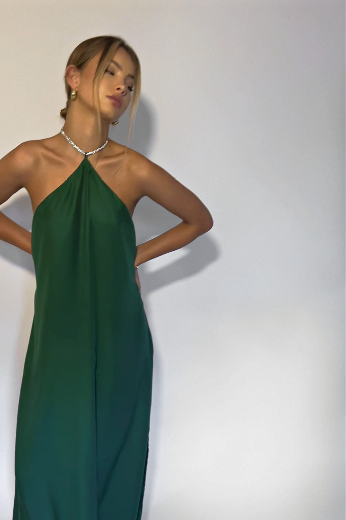 SKYLAR GOWN - EMERALD SILK