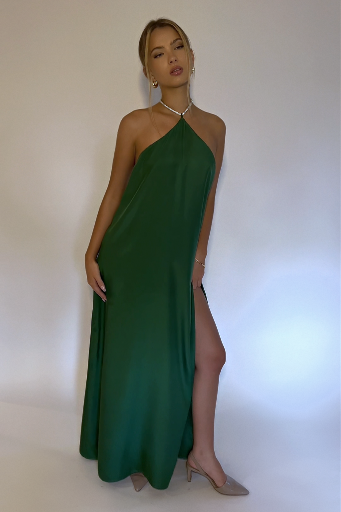 SKYLAR GOWN - EMERALD SILK