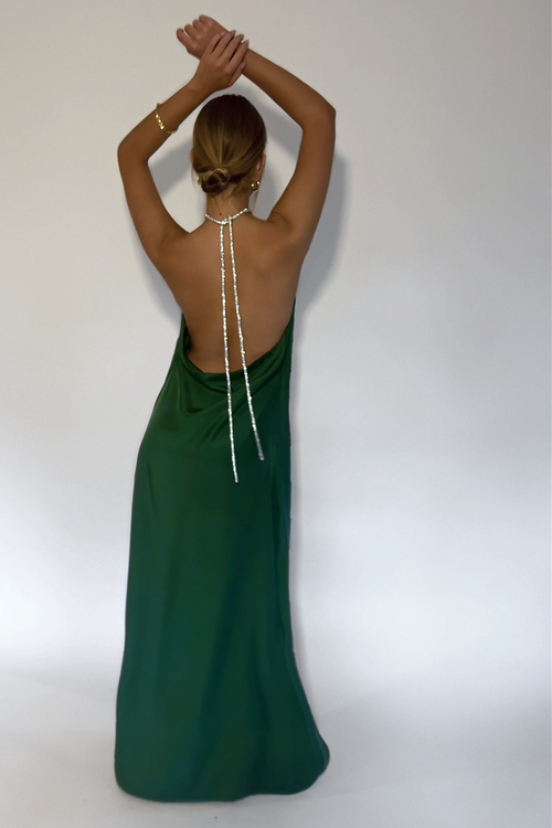 SKYLAR GOWN - EMERALD SILK