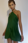 SKYLAR MINI DRESS - EMERALD SILK