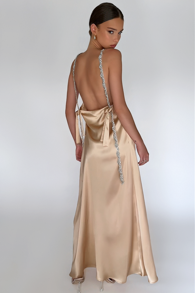 SOFIA GOWN - CHAMPAGNE SILK