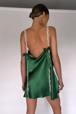 SOFIA MINI DRESS - EMERALD SILK