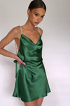 SOFIA MINI DRESS - EMERALD SILK