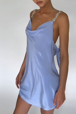 SOFIA MINI DRESS - VIENNA SKY SILK