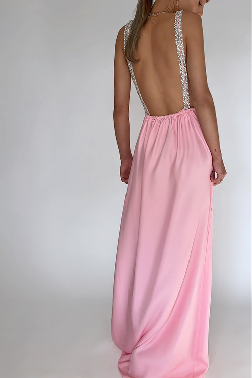 TAYLOR GOWN - PINK SILK