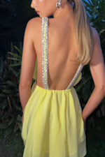 TAYLOR MINI DRESS - LEMON SILK