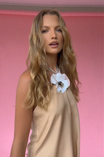 TIFFANY MINI DRESS - CHAMPAGNE SILK