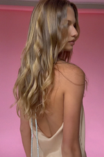 TIFFANY MINI DRESS - CHAMPAGNE SILK