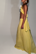 TIFFANY TWO PIECE GOWN - LEMON SILK