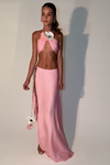 TIFFANY TWO PIECE GOWN - PINK SILK