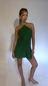 SKYLAR MINI DRESS - EMERALD SILK