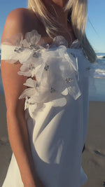 OLYMPIA MINI DRESS - PEARL SILK