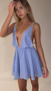 TAYLOR MINI DRESS - VIENNA SKY SILK