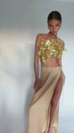 ARABELLA TWO PIECE GOWN - CHAMPAGNE SILK