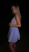 TAYLOR MINI DRESS - VIENNA SKY SILK