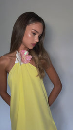 TIFFANY MINI DRESS - LEMON SILK