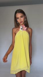 TIFFANY MINI DRESS - LEMON SILK