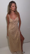 SOFIA GOWN - EMBELLISHED CHAMPAGNE SILK