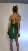 SKYLAR MINI DRESS - EMERALD SILK