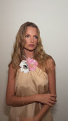 TIFFANY MINI DRESS - CHAMPAGNE SILK