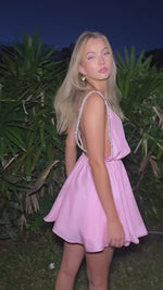 TAYLOR MINI DRESS - PINK SILK