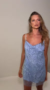 SOFIA MINI - EMBELLISHED VIENNA SKY SILK