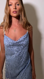 SOFIA MINI - EMBELLISHED VIENNA SKY SILK