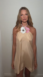 TIFFANY MINI DRESS - CHAMPAGNE SILK