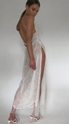 GAIA GOWN - EMBELLISHED PEARL TULLE & SHEER PEARL SILK