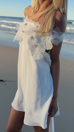 OLYMPIA MINI DRESS - PEARL SILK