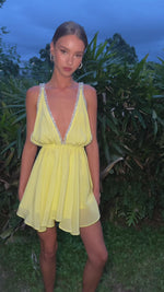 TAYLOR MINI DRESS - LEMON SILK